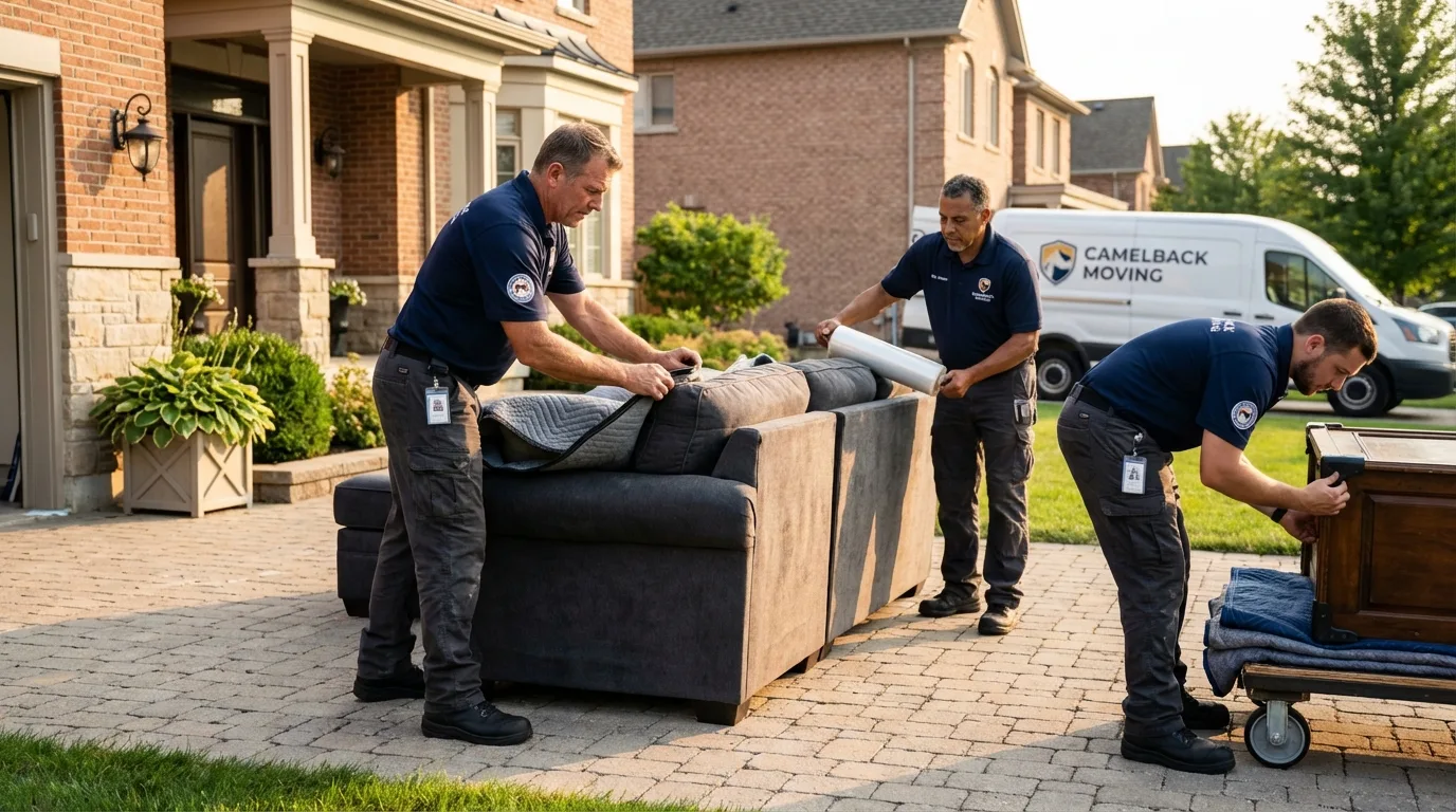 Large estate moving crew wrapping furniture in Shawsville, VA