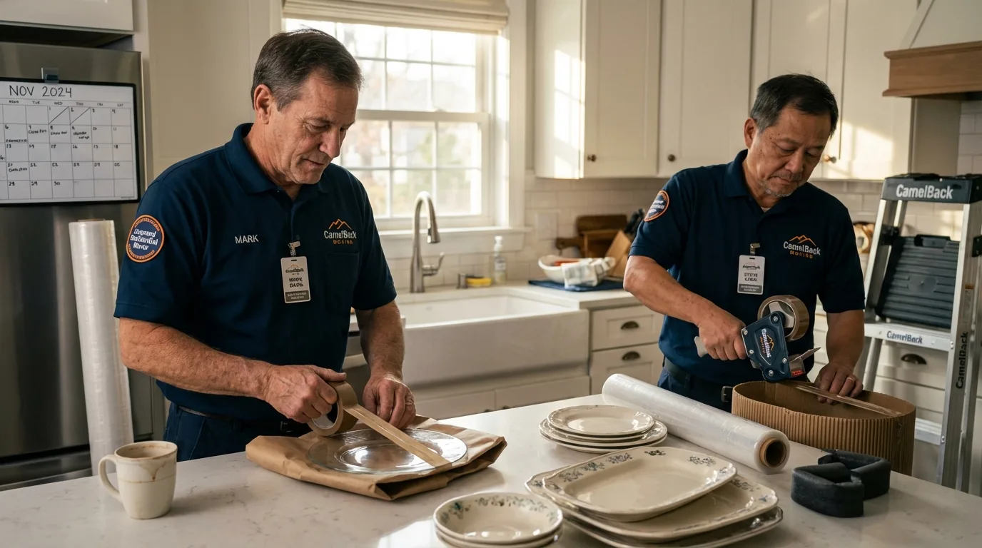 Professional crew packing kitchen dishware in Shawsville, VA